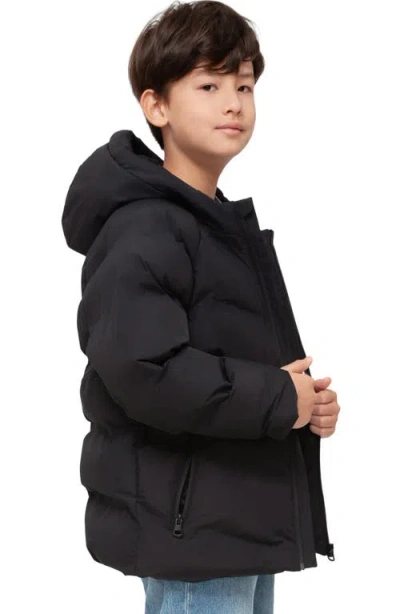 Rokka&rolla Kids' Seamless Puffer Jacket In Black