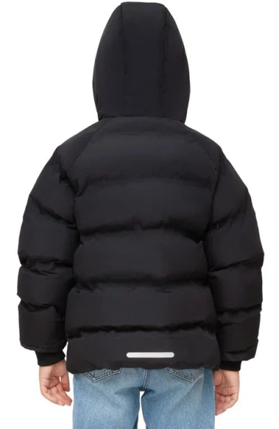 Rokka&rolla Kids' Seamless Puffer Jacket In Black