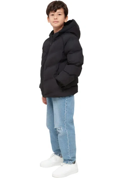 Rokka&rolla Kids' Seamless Puffer Jacket In Black