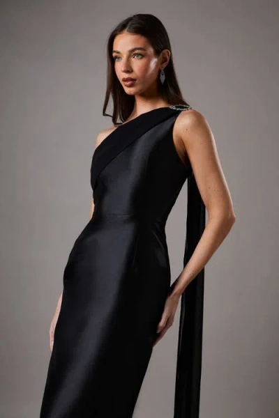 Coast One Shoulder Twill Gown In Gold