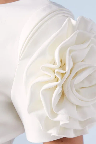 Coast 3d Flower Shoulder Bridal Jumpsuit In White