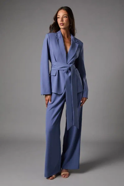 Coast Wrap Tie Front Blazer In Blue