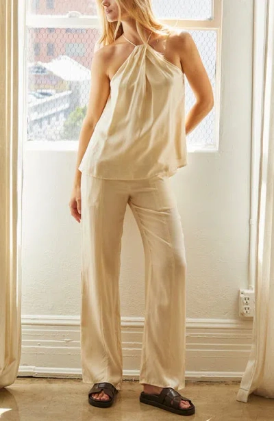 Crescent Pull On Cupro Blend Pants In Neutral