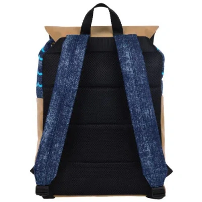 Nick Spongebob Denim & Nubuck Backpack With Embroidered Patch In Multi