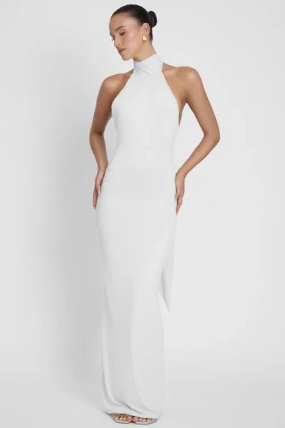 Leau Alaia Drape Maxi Dress In White