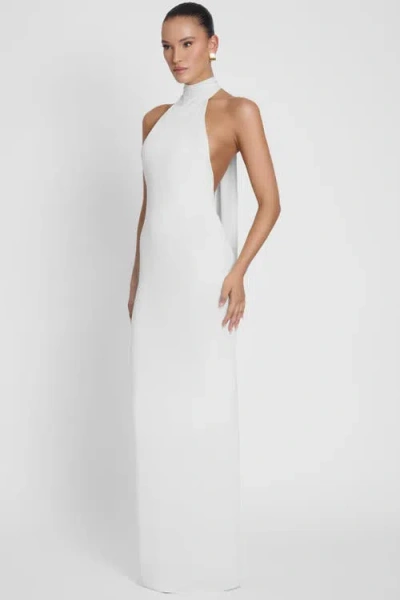 Leau Alaia Drape Maxi Dress In White