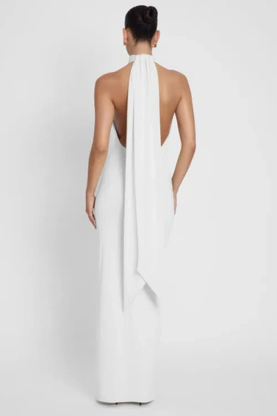 Leau Alaia Drape Maxi Dress In White