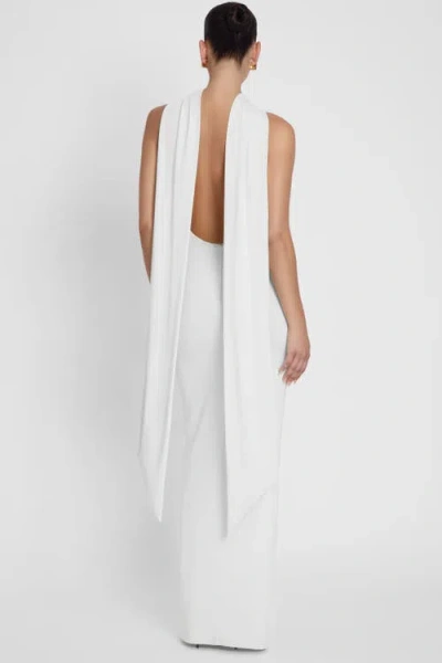 Leau Alaia Drape Maxi Dress In White