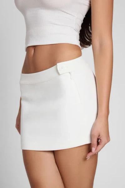 Leau Classic Column Micro Mini Skirt In White