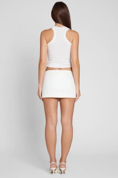 Leau Classic Column Micro Mini Skirt In White