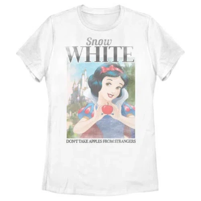 Snow White And The Seven Dwarfs Don't Take Apples From Strangers Poster  Graphic T-shirt In White