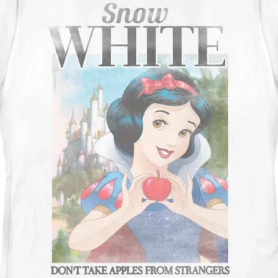 Snow White And The Seven Dwarfs Don't Take Apples From Strangers Poster  Graphic T-shirt In White