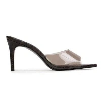 Black Suede Studio Belle Snake-printed Leather Mules In Multi