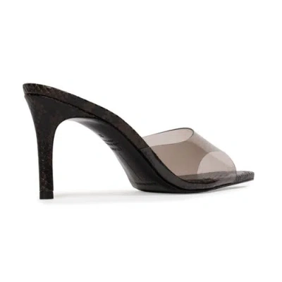 Black Suede Studio Belle Snake-printed Leather Mules In Multi