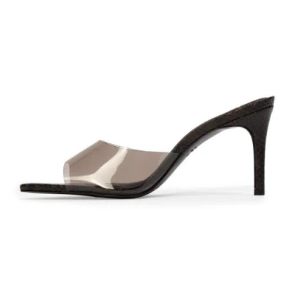 Black Suede Studio Belle Snake-printed Leather Mules In Multi