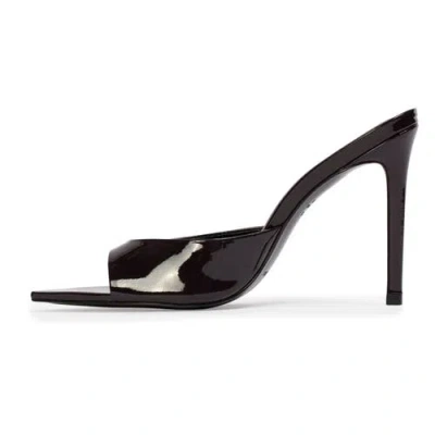 Black Suede Studio Brea Patent Mule In Black