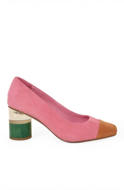 Charlotte Stone Risa Mismatch Cap Toe Pump In Multi