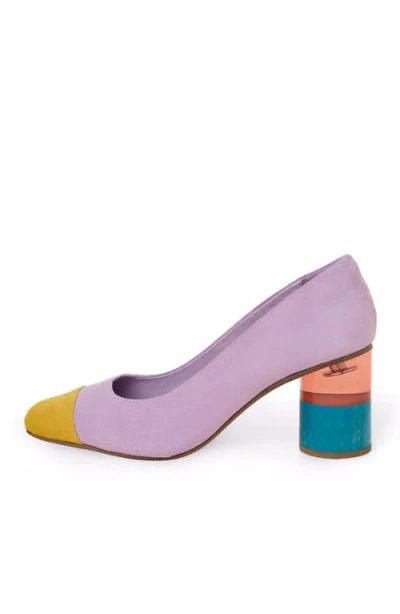 Charlotte Stone Risa Mismatch Cap Toe Pump In Multi