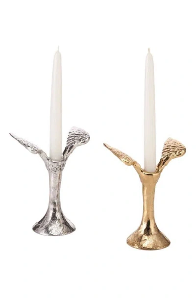 Lunares Angelwing Candleholder In Silver