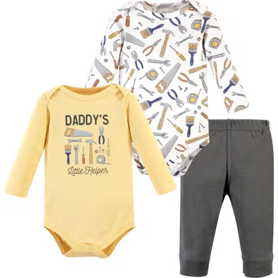 Hudson Baby Coordinated 3-piece Outfit With Long-sleeve Bodysuit & Pants In Multi