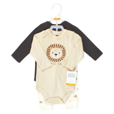 Hudson Baby Coordinated 3-piece Outfit With Long-sleeve Bodysuit & Pants In Multi