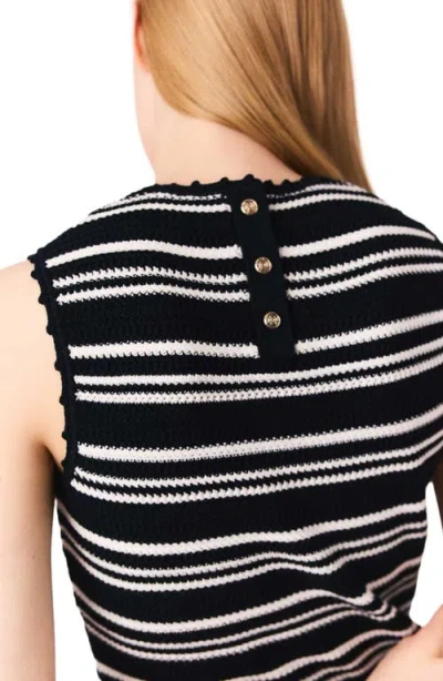 Maje Striped Mini Crochet Dress In Black