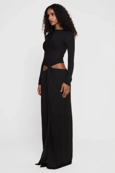 Leau Vacanza Drape Gown In Black