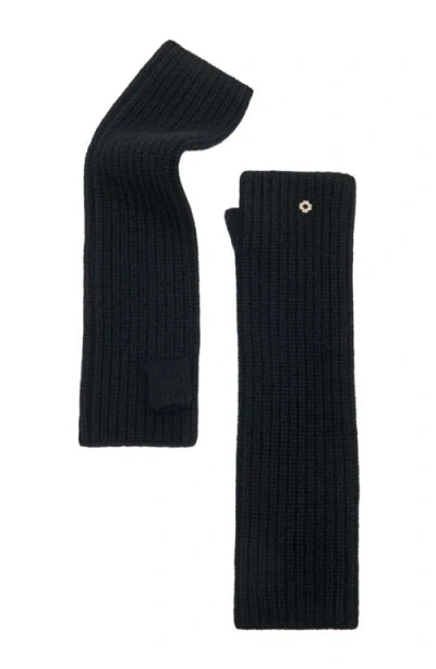 Maje Womens Black Fingerless Wool And Cashmere Mittens In Black