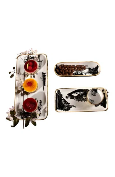 Lunares Bianco Nero Cracker Tray In White