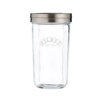 Kilner Sifter Jar Set, 0.5l Glass Baking Shaker With Mesh Lid And Cap In Transparent