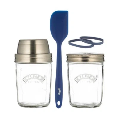 Kilner Sourdough Starter Set, 2 Glass Jars With Spatula And Measuring Markers In Multi