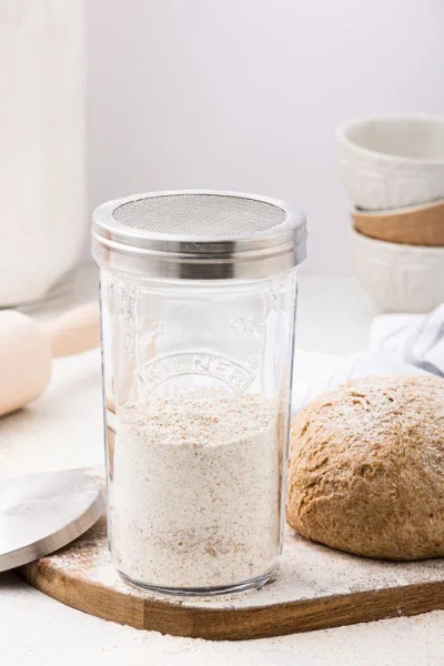 Kilner Sifter Jar Set, 0.5l Glass Baking Shaker With Mesh Lid And Cap In Transparent