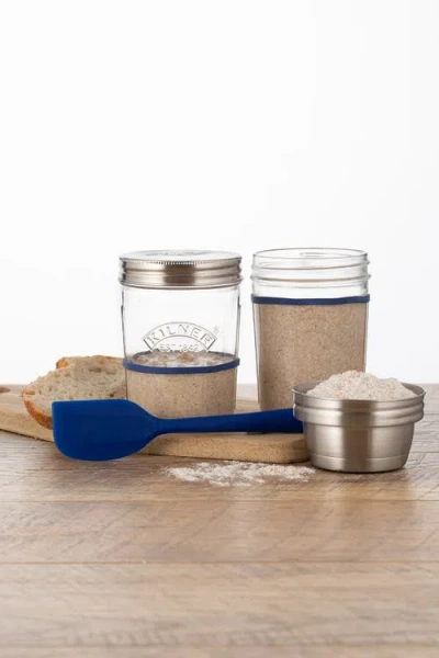 Kilner Sourdough Starter Set, 2 Glass Jars With Spatula And Measuring Markers In Multi
