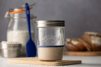 Kilner Sourdough Starter Set, 2 Glass Jars With Spatula And Measuring Markers In Multi