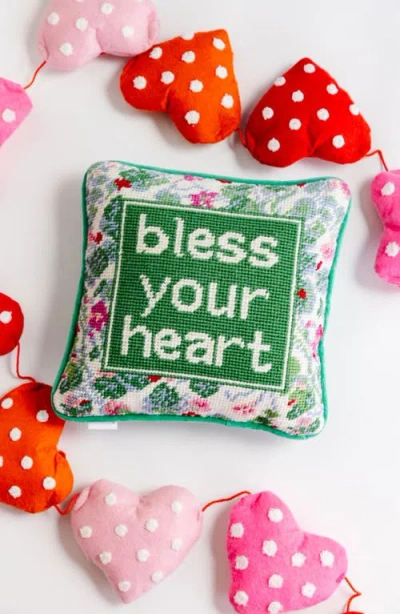 Furbish Needlepoint Pillow In Green