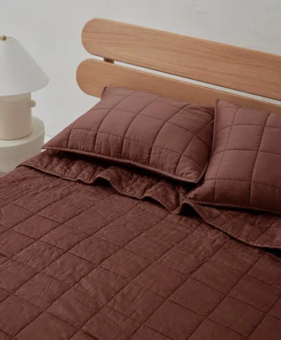 Pact Organic Quilted Sham 2-pack In Brown