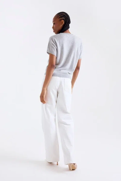 1982 Esme Short Sleeve Crew Neck Knit T-shirt In Gray