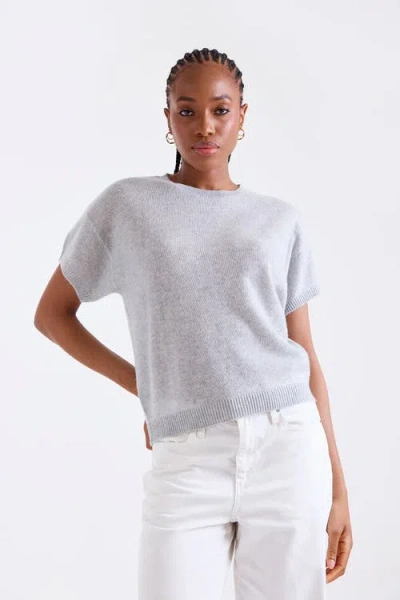 1982 Esme Short Sleeve Crew Neck Knit T-shirt In Gray