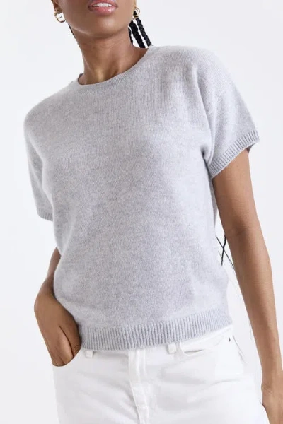1982 Esme Short Sleeve Crew Neck Knit T-shirt In Gray