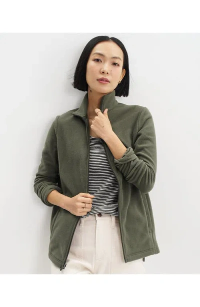 Lands' End Anyweather Fleece Full Zip Jacket In Green