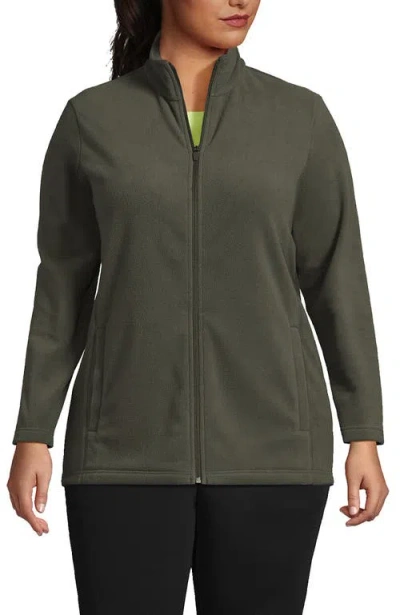 Lands' End Anyweather Fleece Full Zip Jacket In Green