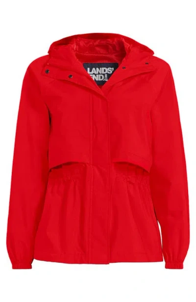 Lands' End Squall Packable Rain Jacket In Red