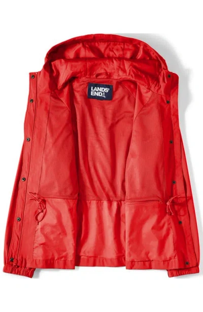 Lands' End Squall Packable Rain Jacket In Red