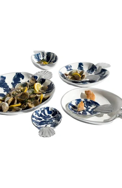 Lunares La Mar Round Serving Platter In Blue