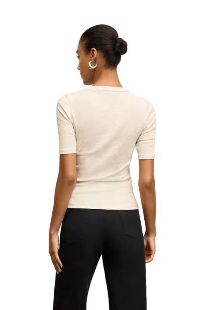 M.m.lafleur M. M.lafleur Chana Fitted Organic Ribbed Pima Cotton T-shirt In Neutral