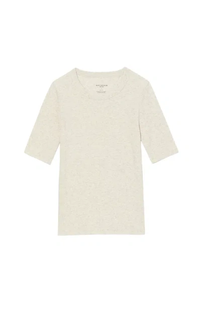 M.m.lafleur M. M.lafleur Chana Fitted Organic Ribbed Pima Cotton T-shirt In Neutral