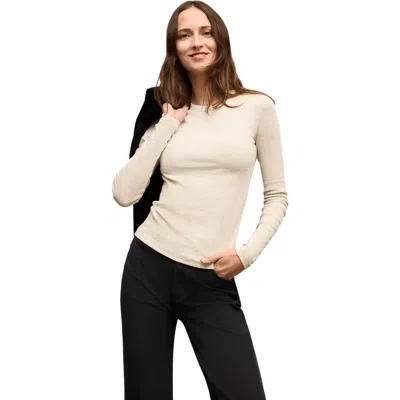 M.m.lafleur M. M.lafleur Malley Organic Ribbed Pima Cotton Fitted Tee In Neutral