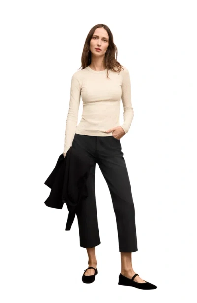 M.m.lafleur M. M.lafleur Malley Organic Ribbed Pima Cotton Fitted Tee In Neutral