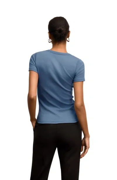 M.m.lafleur M. M.lafleur Avi Scoopneck Organic Ribbed Pima Cotton T-shirt In Blue