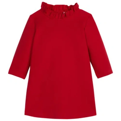 Bisby Kids' Ruffle Neck Tory Dress In Red